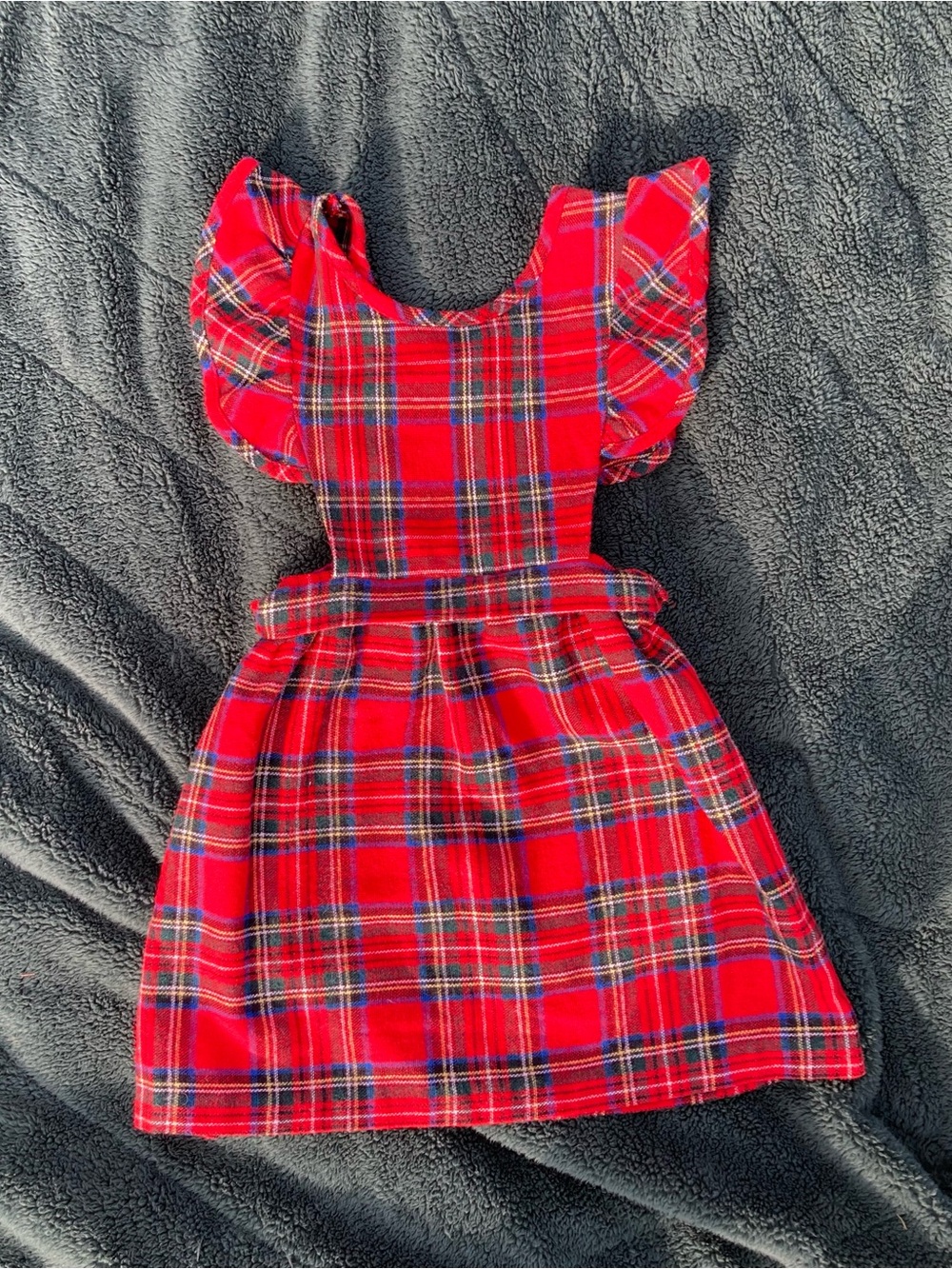 Vintage Celeste Red Tartan Wool Blend Dress Made in USA Holiday Plaid sz 6x